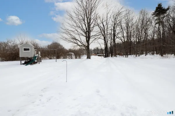 a street view covered with snow