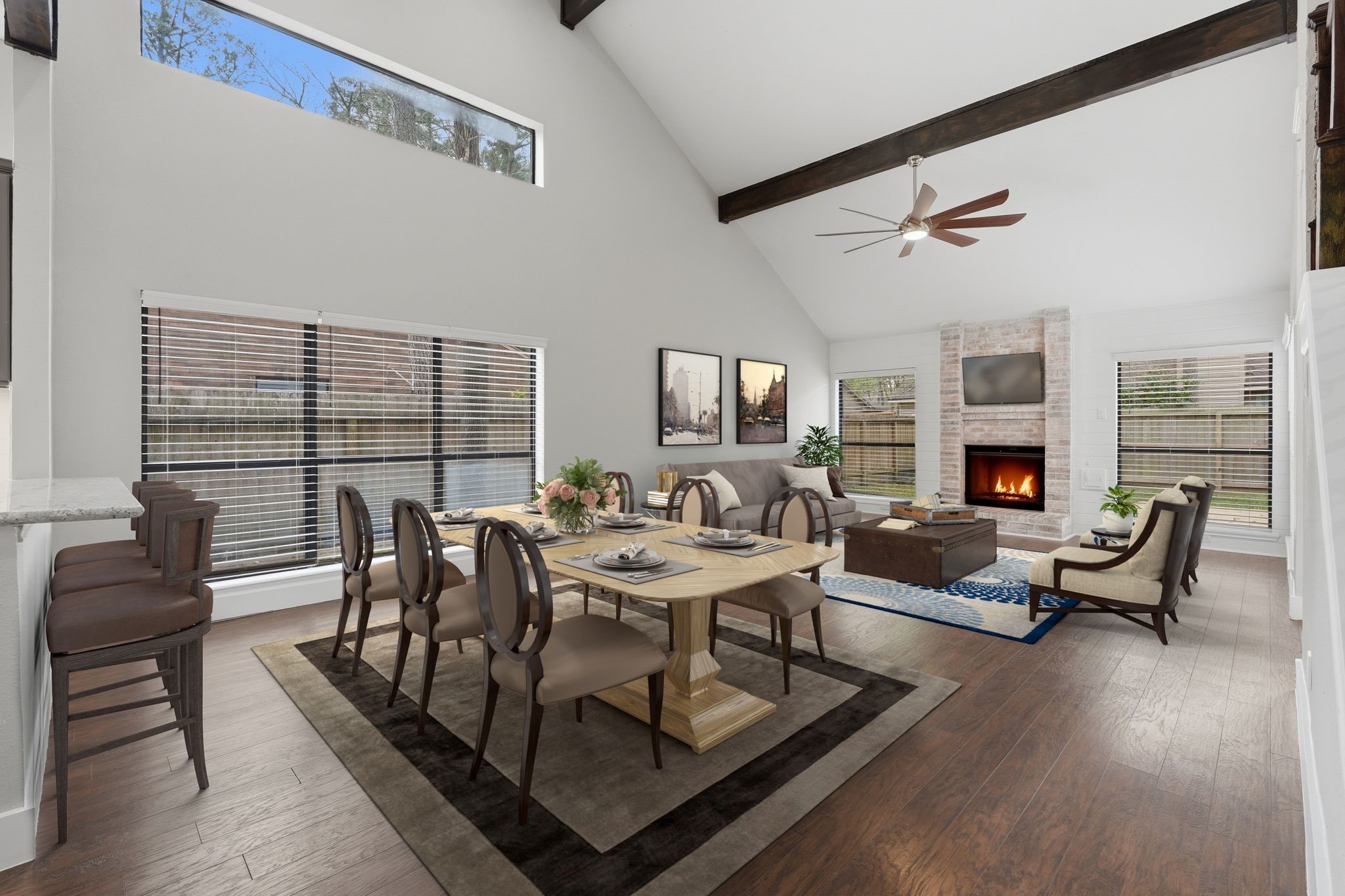 14 Dusky Meadow Place Spring, TX 77381 - Photo 5 of 47 Living and dining rooms (virtually staged)