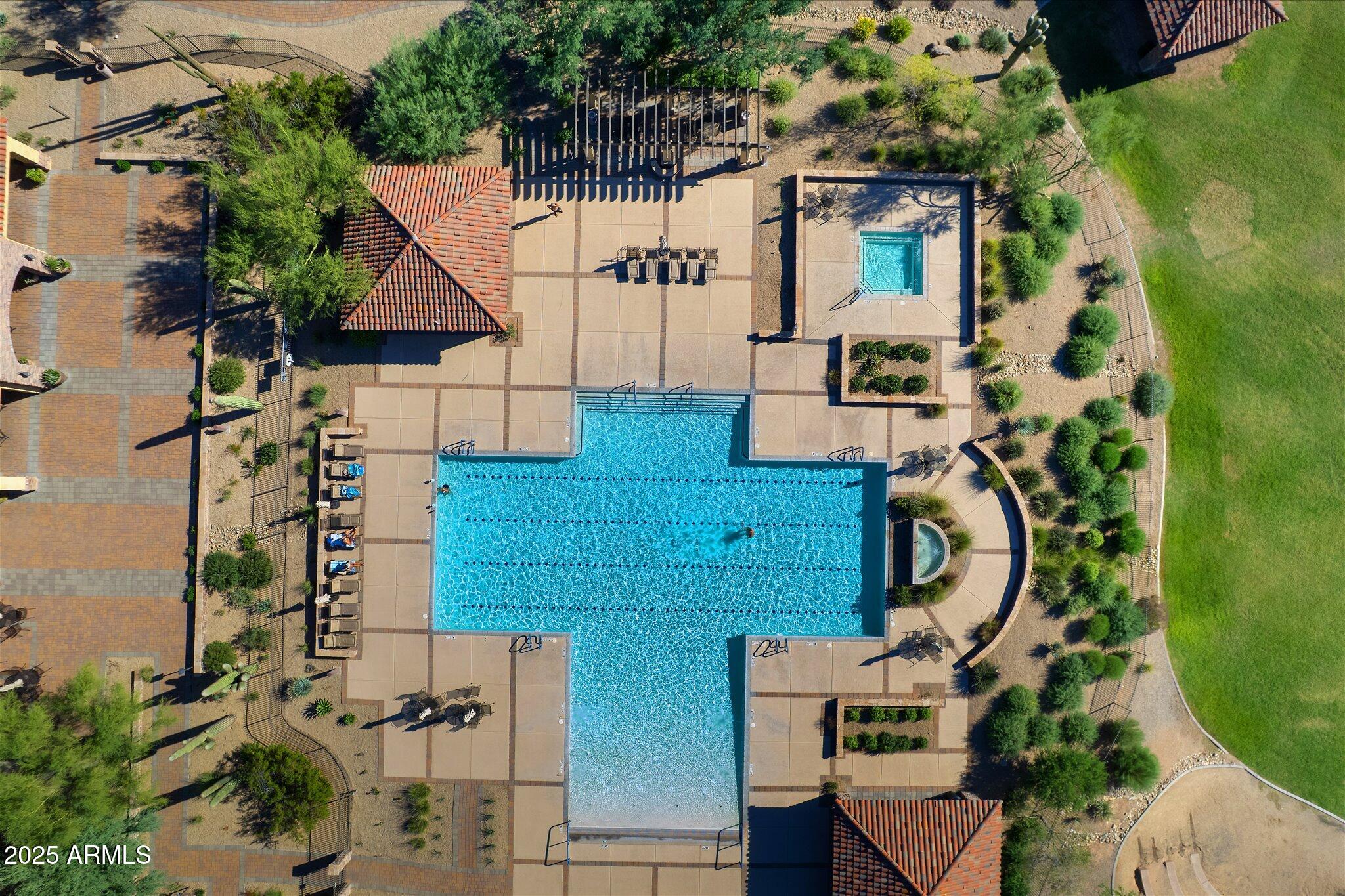 8536 East Inca Street Mesa, AZ 85207 - Photo 43 of 44 an aerial view of a house with swimming pool and wooden fence