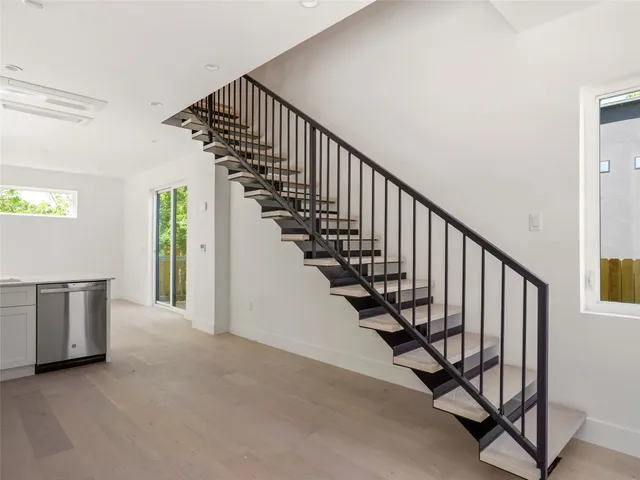 a view of an entryway with stairs