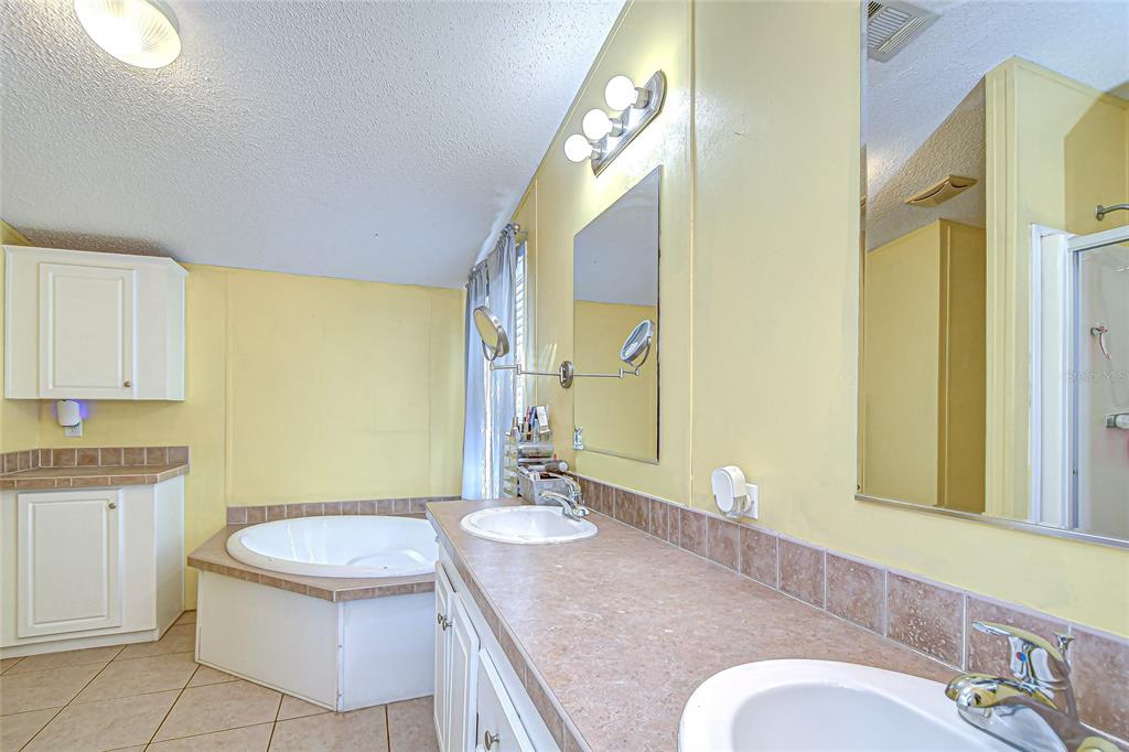43650 County Road 54 East Kathleen, FL 33849 - Photo 24 of 72 a bathroom with a granite countertop sink a mirror and a toilet