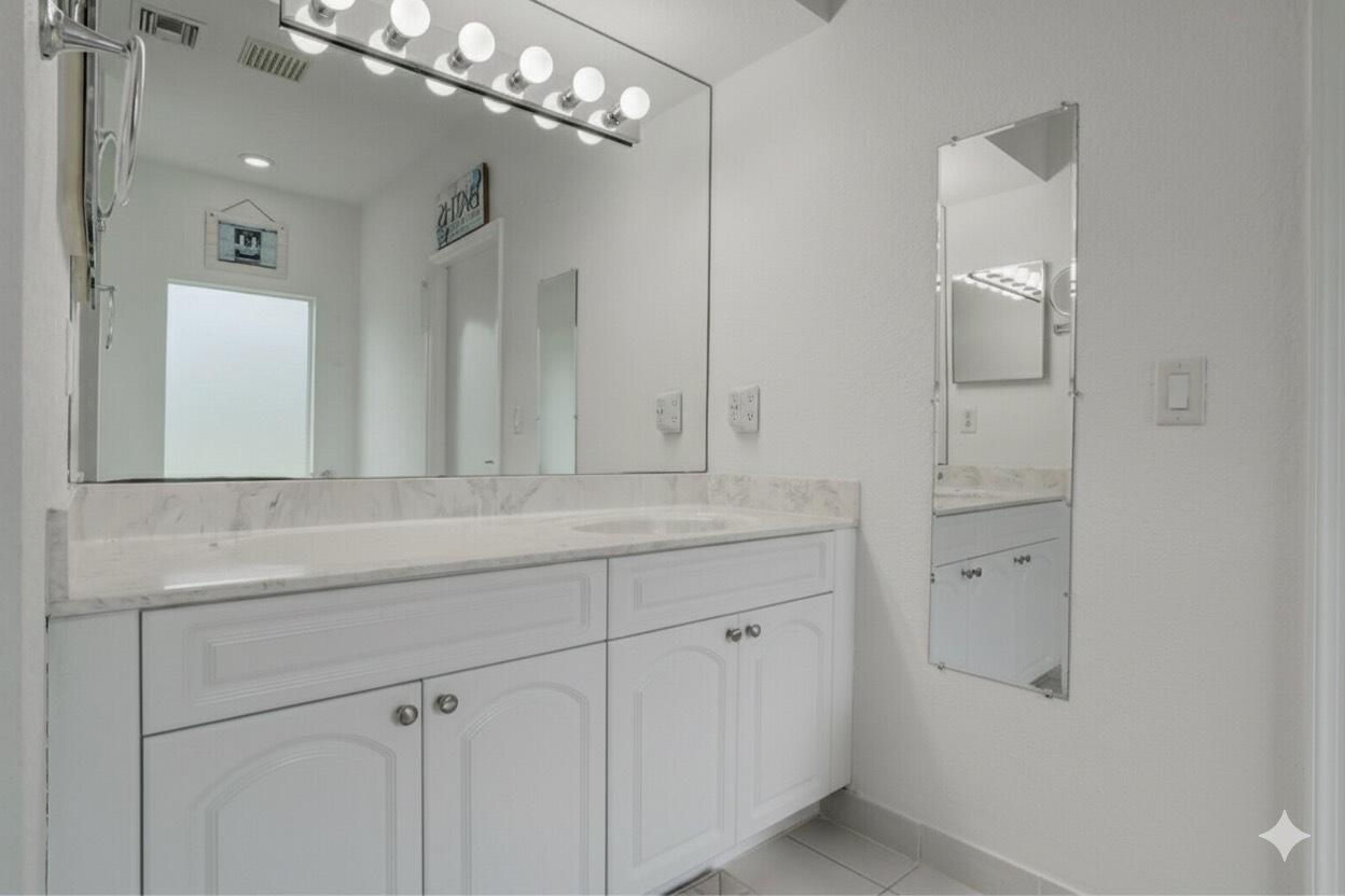 13218 86th Road North The Acreage, FL 33412 - Photo 38 of 69 a bathroom with a double vanity sink and mirror