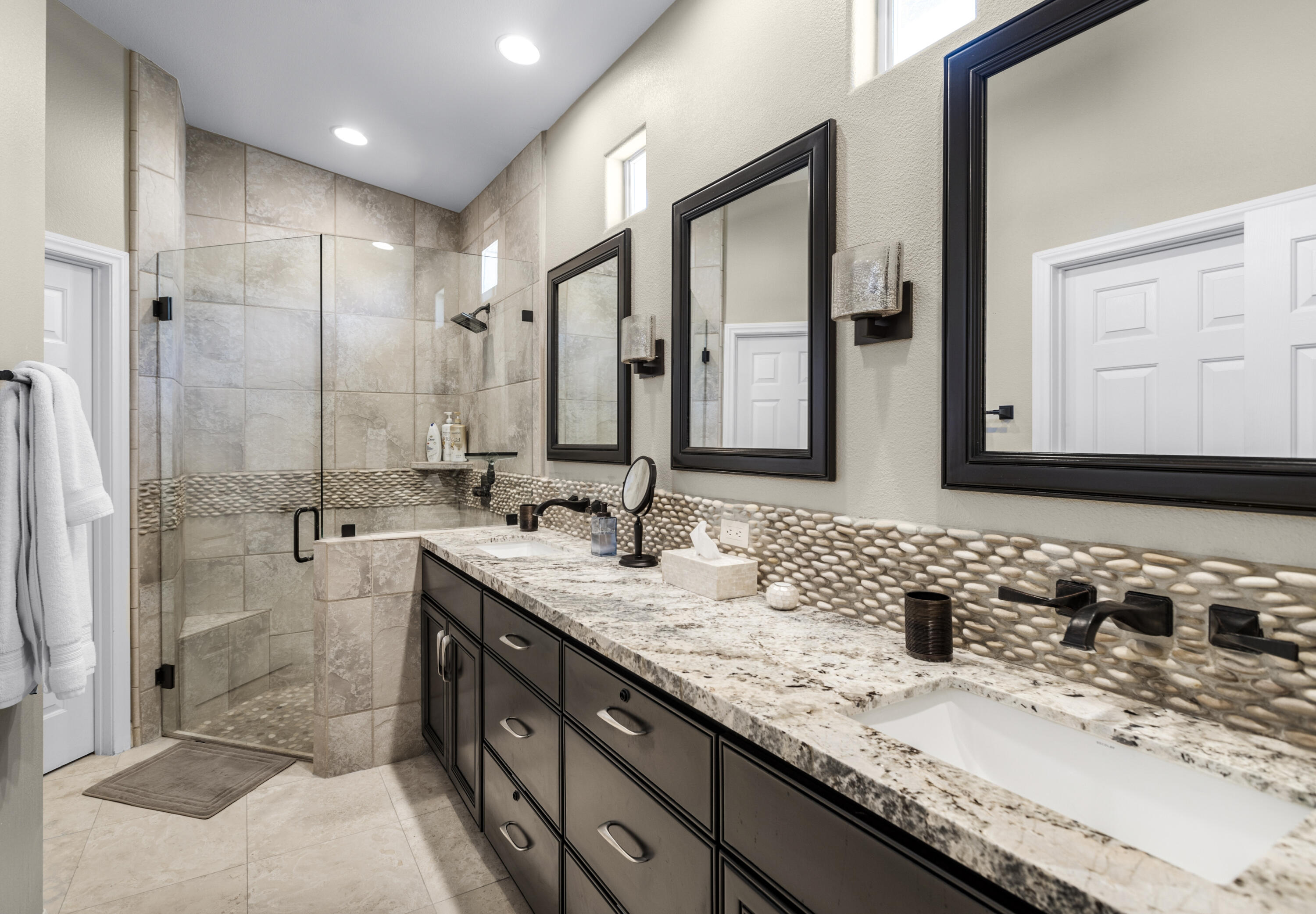 68590 Risueno Road Cathedral City, CA 92234 - Photo 23 of 72 a bathroom with a double vanity sink mirror and double