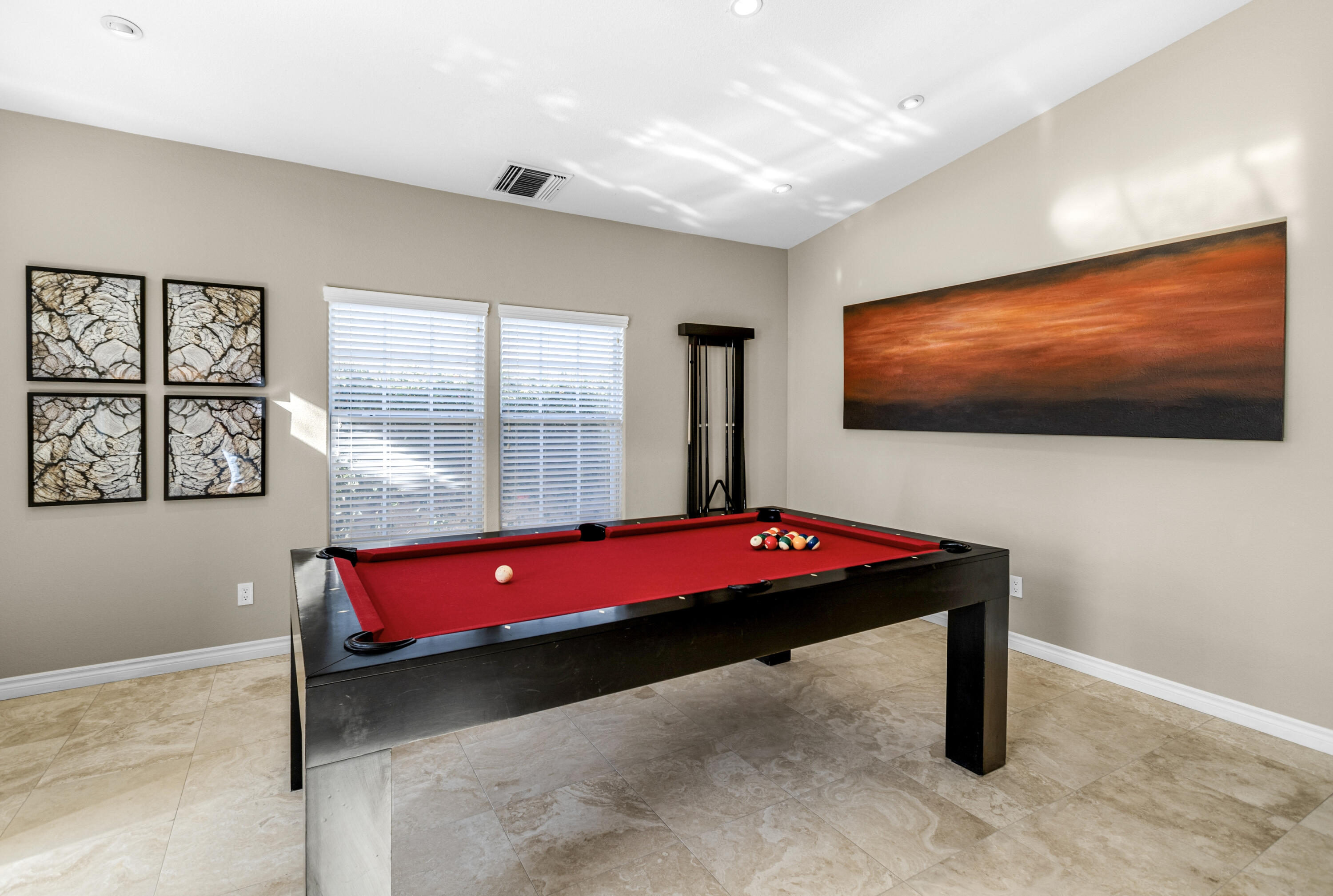 68590 Risueno Road Cathedral City, CA 92234 - Photo 8 of 72 a room with pool table flat screen tv and windows