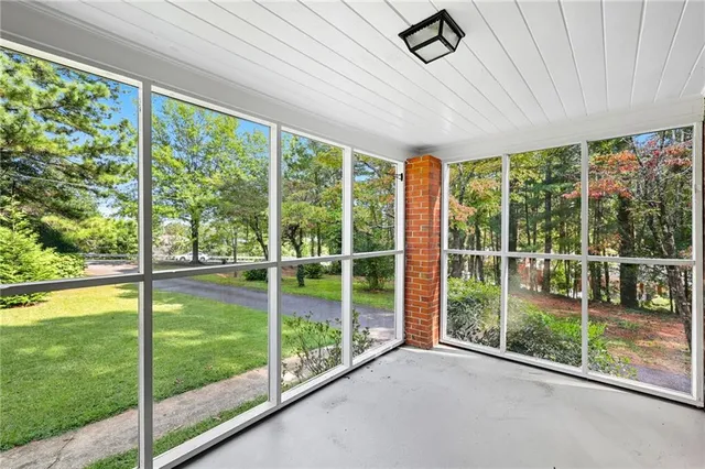 a view of a balcony with an empty space