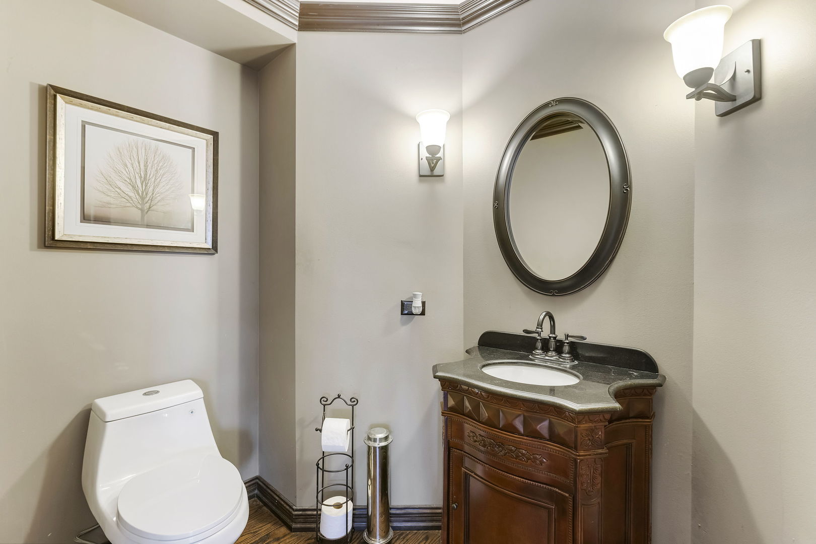 5N259 Wilton Croft Road St. Charles, IL 60175 - Photo 34 of 48 a bathroom with a toilet a sink and a mirror