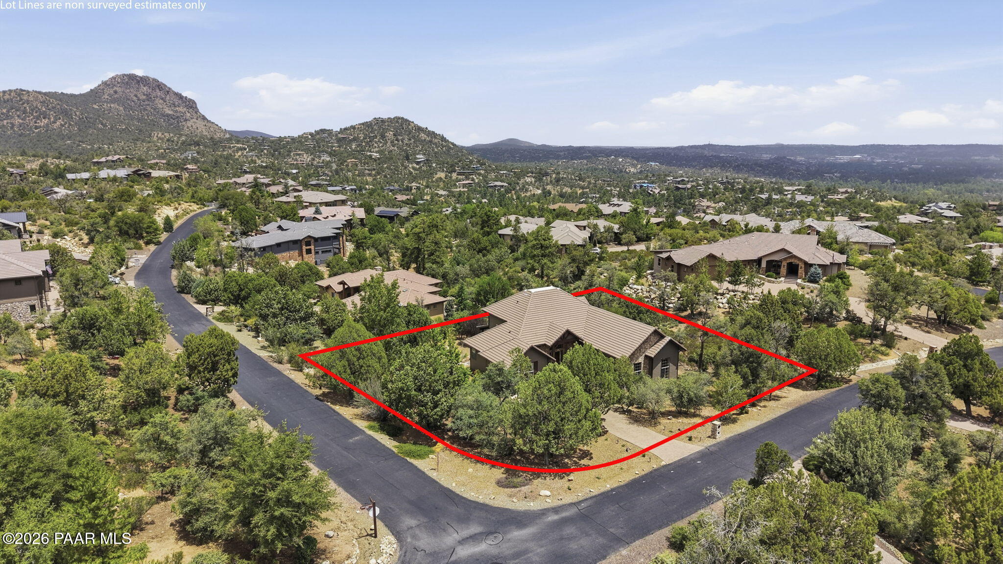 2144 Forest Mountain Road Prescott, AZ 86303 - Photo 49 of 51 3-Aerial Front 2 Lot Line