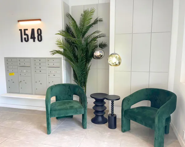 a front view of a building