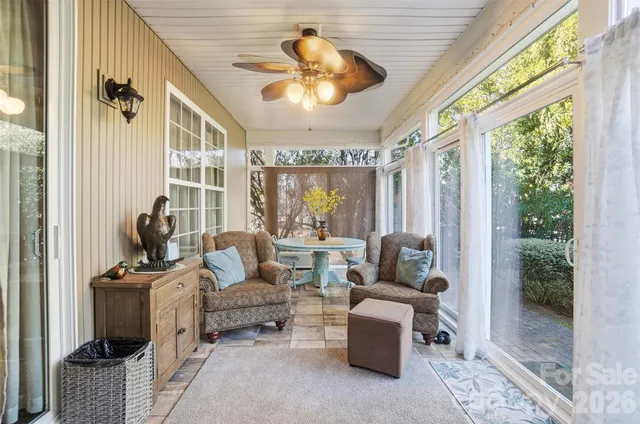 a view of outdoor space with seating