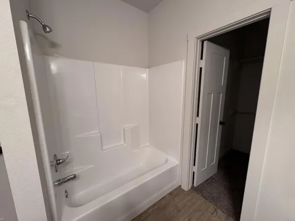a bathroom with a bathtub