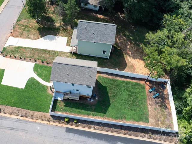an aerial view of a house