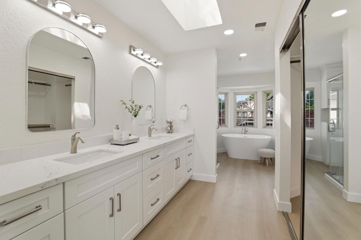 120 Haslemere Court Lafayette, CA 94549 - Photo 27 of 49 a en suite spacious bathroom with double vanity a mirrors and view