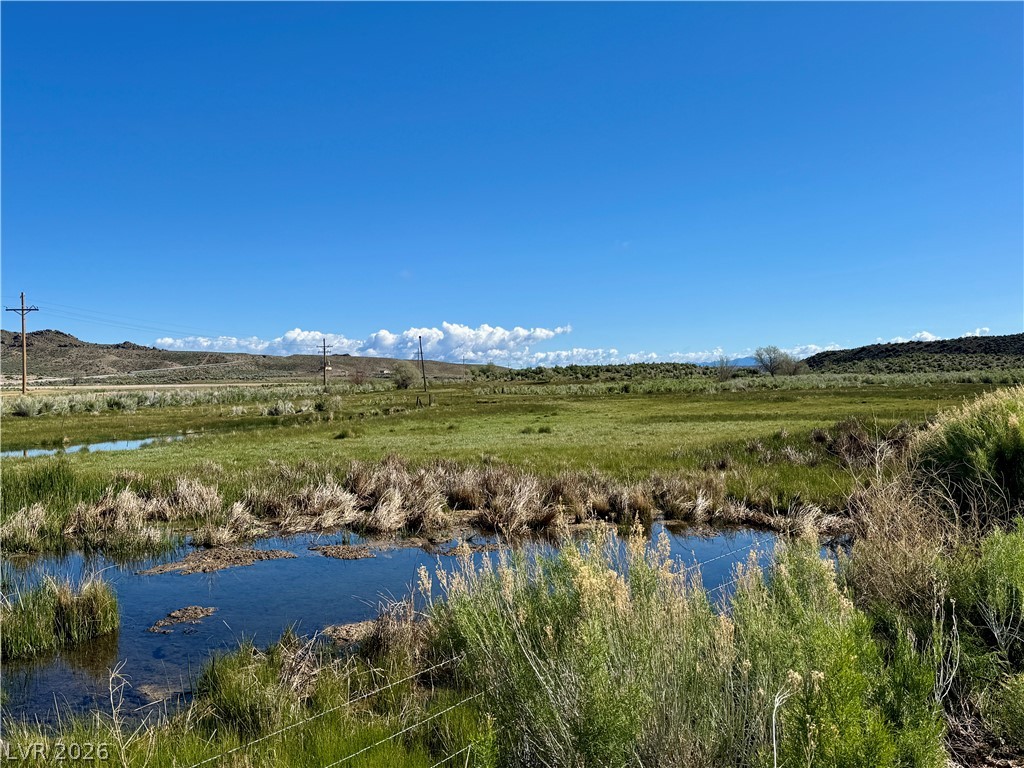 9393 North 93rd Highway Caliente, NV 89008 - Photo 41 of 41 A verdant landscape unfolds, showcasing a tranquil pond amidst rolling hills and lush vegetation.