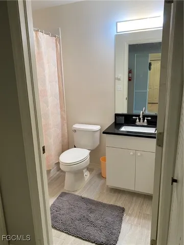 a bathroom with a toilet a sink and a mirror