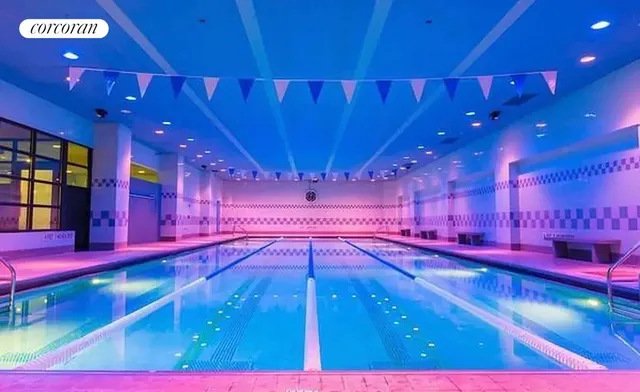 a view of a room with lots of lights