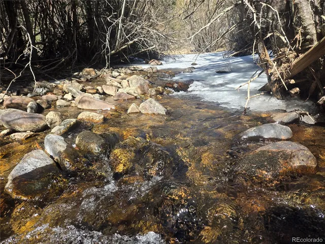 a view of snow on a field