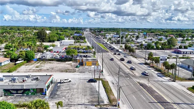an aerial view of a city