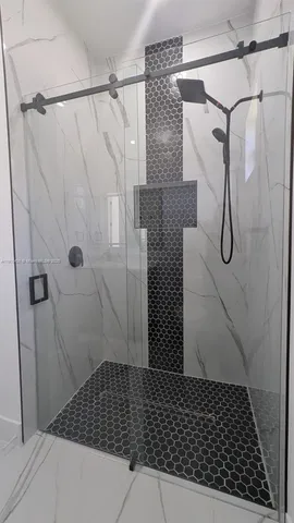 a bathroom with a shower