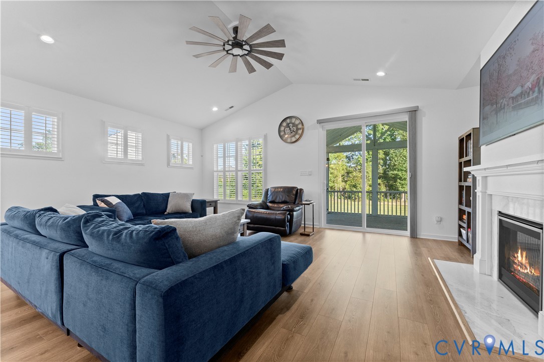8819 Roberta Road Mechanicsville, VA 23116 - Photo 39 of 79 Vaulted ceiling with a ceiling fan, recessed light