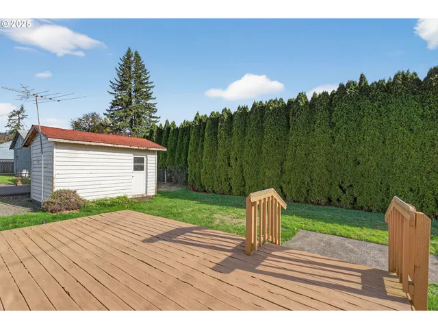 a view of a backyard