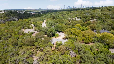 a view of a lake with a house