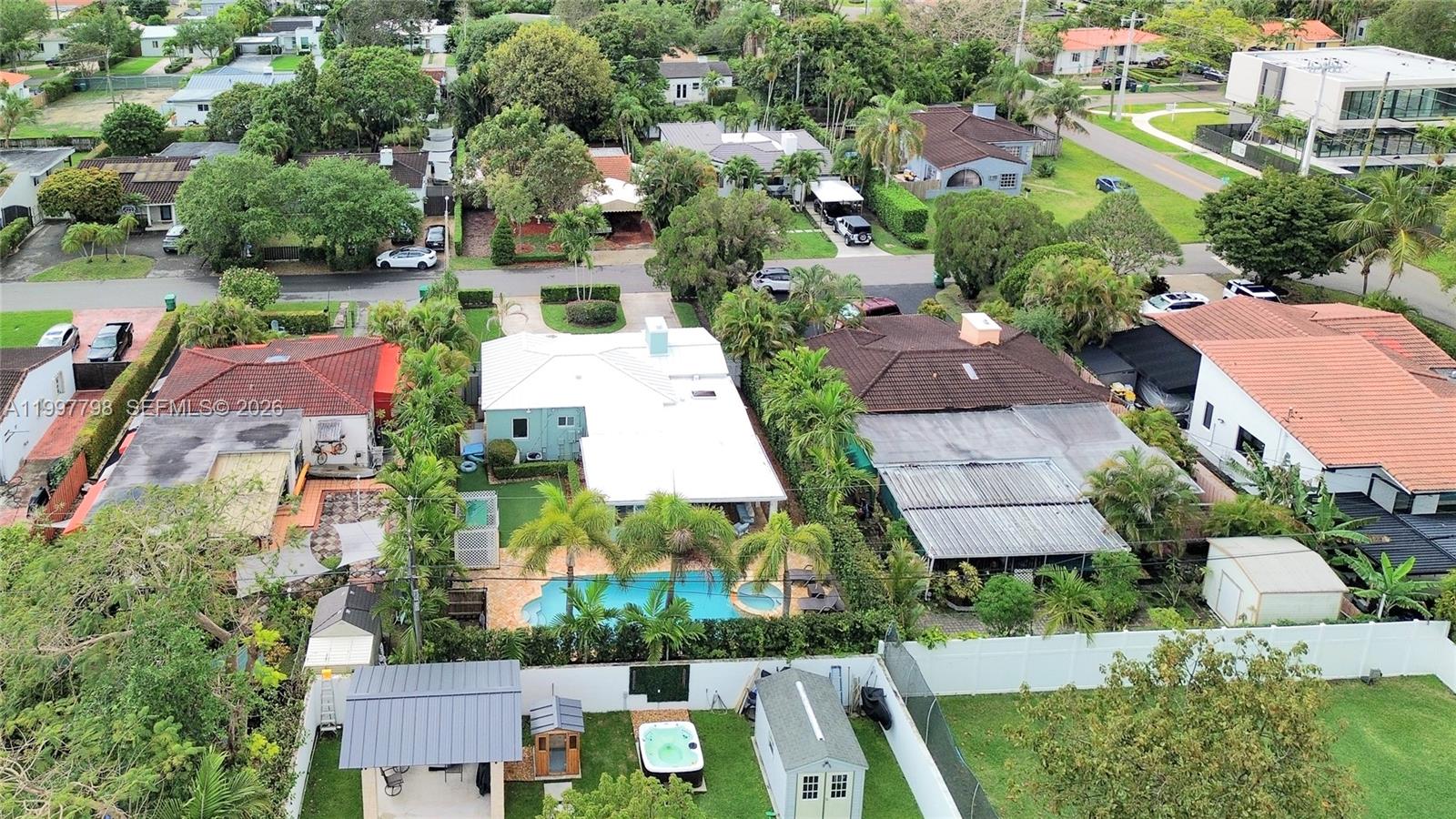 4371 Southwest 13th Terrace Miami, FL 33134 - Photo 48 of 48 an aerial view of residential houses with outdoor space and street view