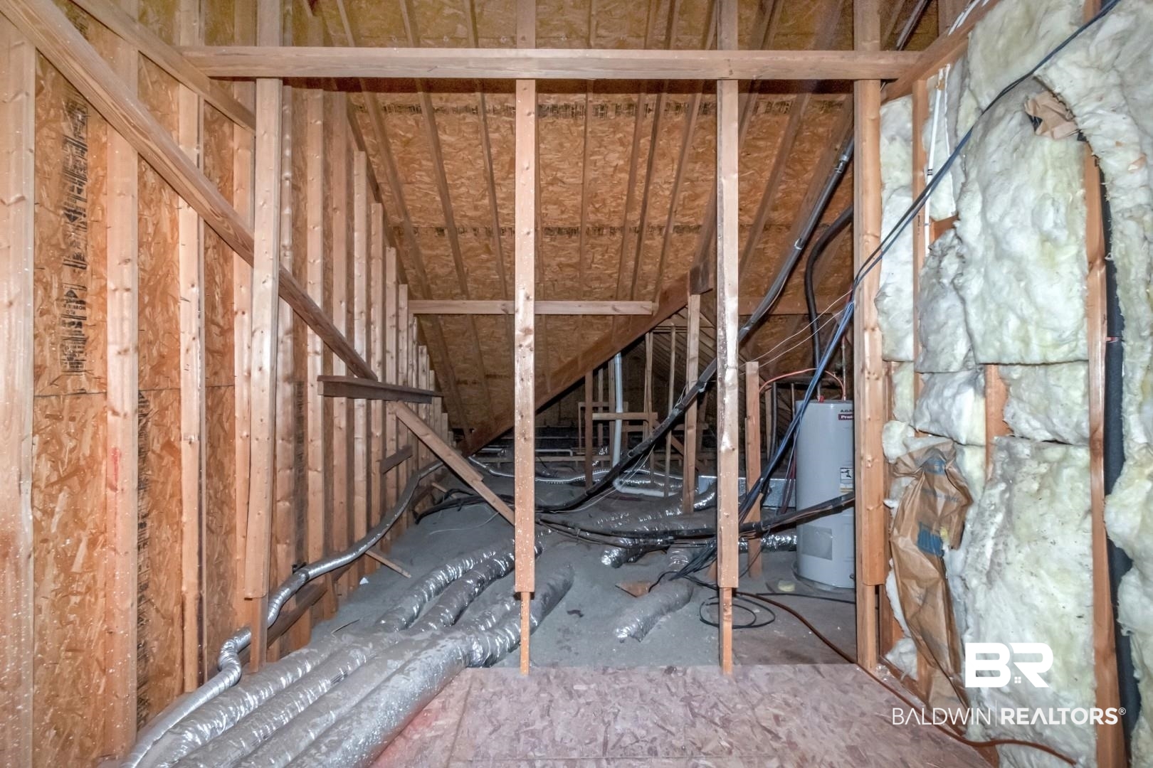 30585 Pine Court Daphne, AL 36527 - Photo 41 of 49 Miscellaneous room featuring water heater and vaulted ceiling