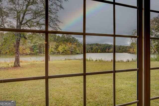 a view of a backyard of a house