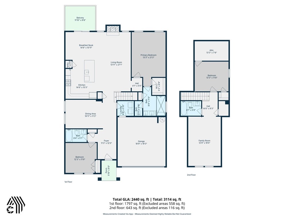 215 Founders Boulevard Central, SC 29630 - Photo 50 of 50 This floor plan details a thoughtfully designed home with clear room layouts across two spacious floors.
