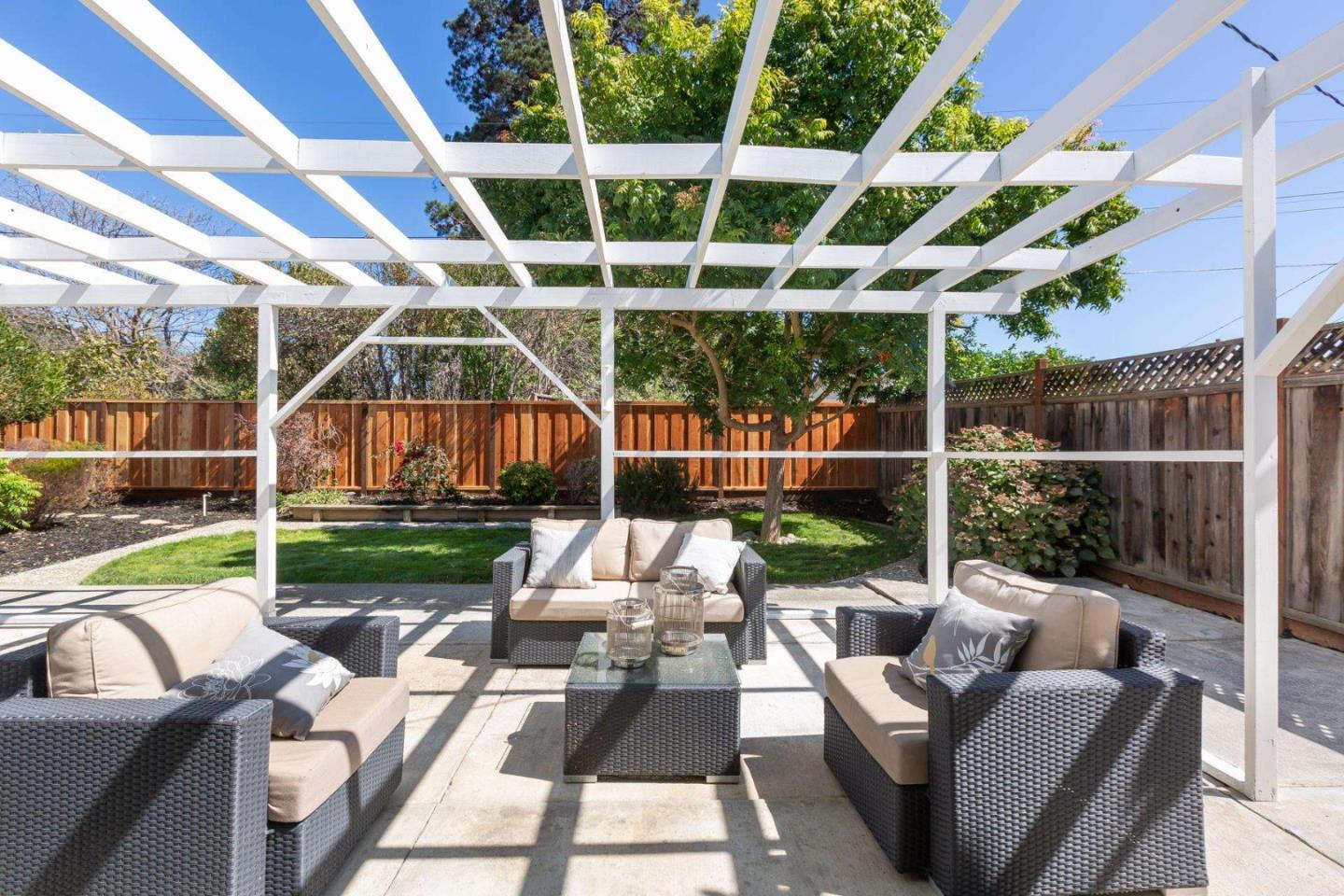 4258 Blue Ridge Street Fremont, CA 94536 - Photo 28 of 34 a view of a chair and tables in the back yard of the house