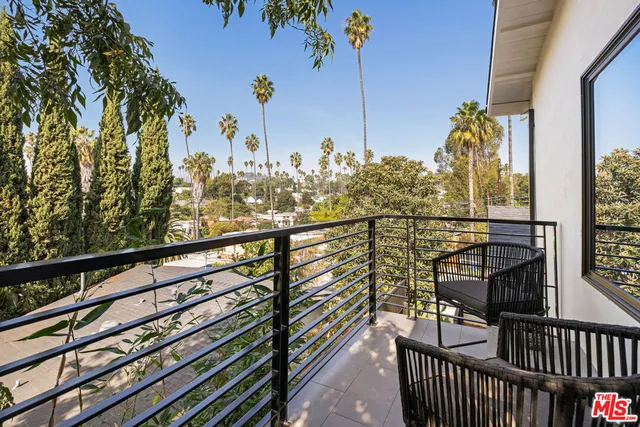 a view of city from a balcony