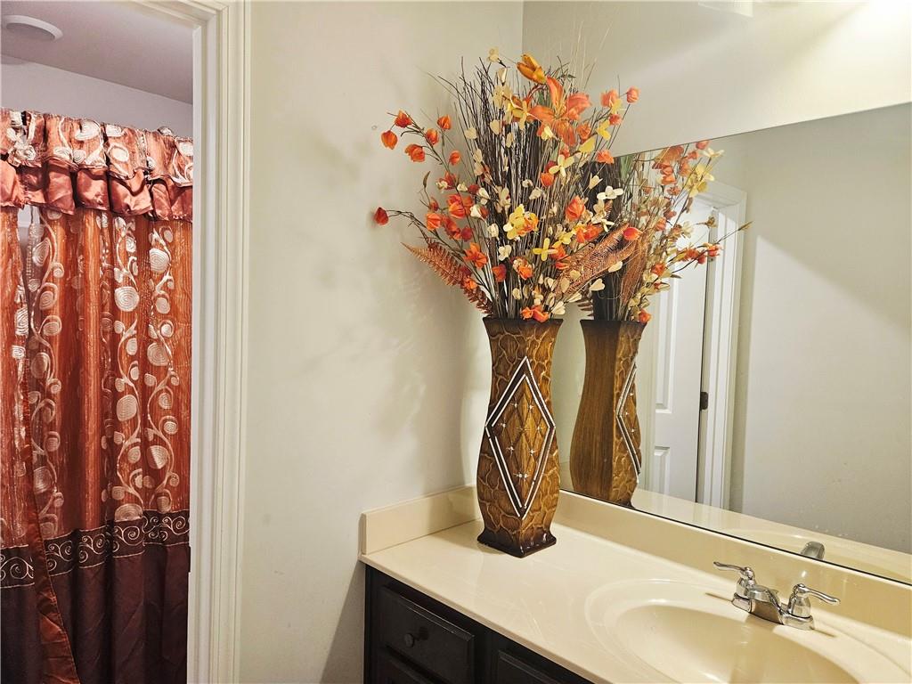 110 Halibut Circle Covington, GA 30016 - Photo 10 of 15 a bathroom with a sink vanity and a mirror