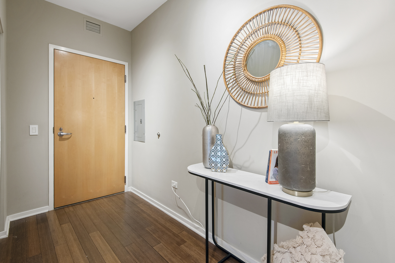 123 South Green Street, Unit 903B Chicago, IL 60607 - Photo 16 of 22 a front view of a house with wooden floor and a sink