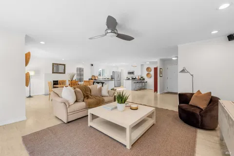 a living room with furniture