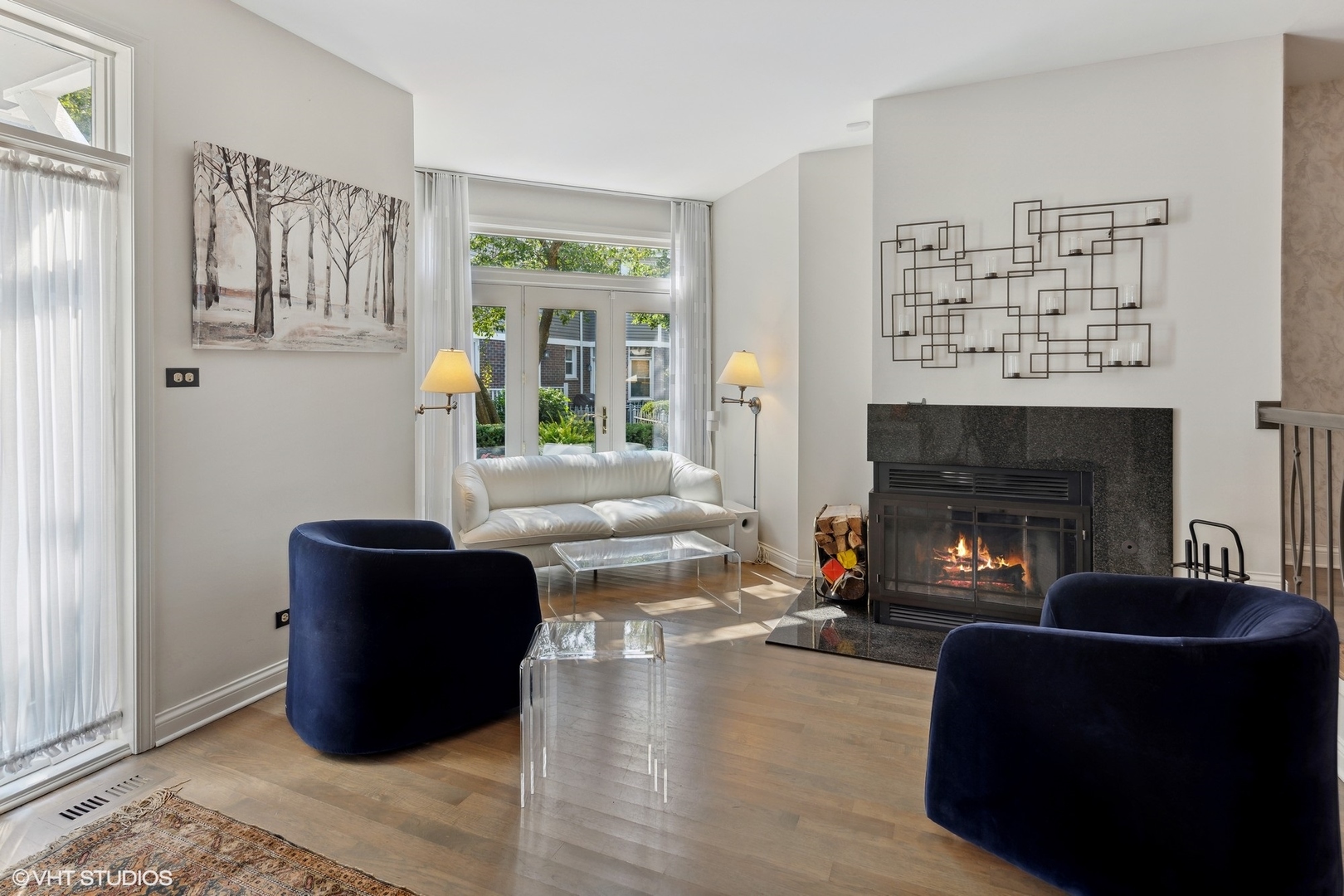 3305 North Racine Avenue, Unit E Chicago, IL 60657 - Photo 3 of 30 a living room with furniture a fireplace and a window