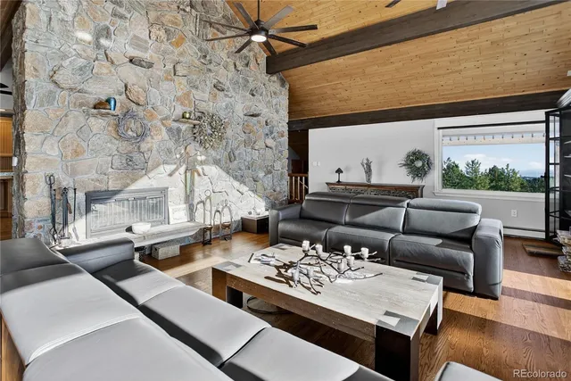 a very nice looking dining room with furniture window and outside view