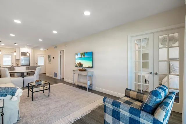 a living room with furniture and a couch