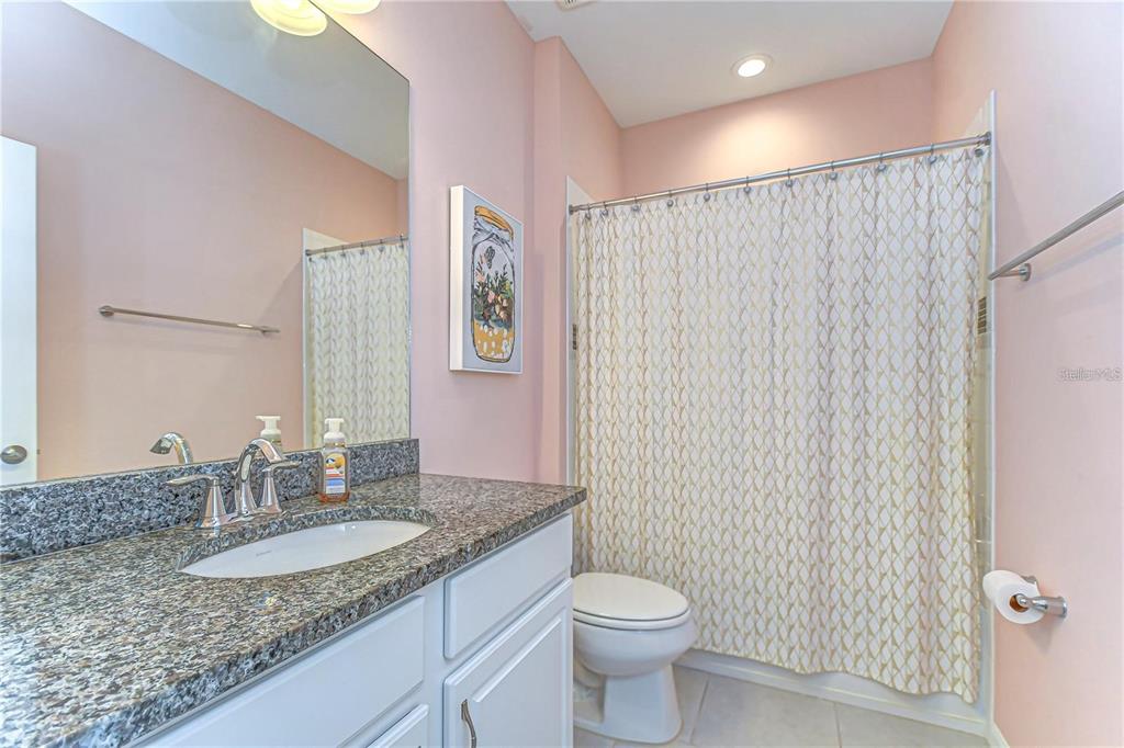 5703 Colony Glen Road Lithia, FL 33547 - Photo 36 of 53 a bathroom with a granite countertop sink and a mirror with toilet