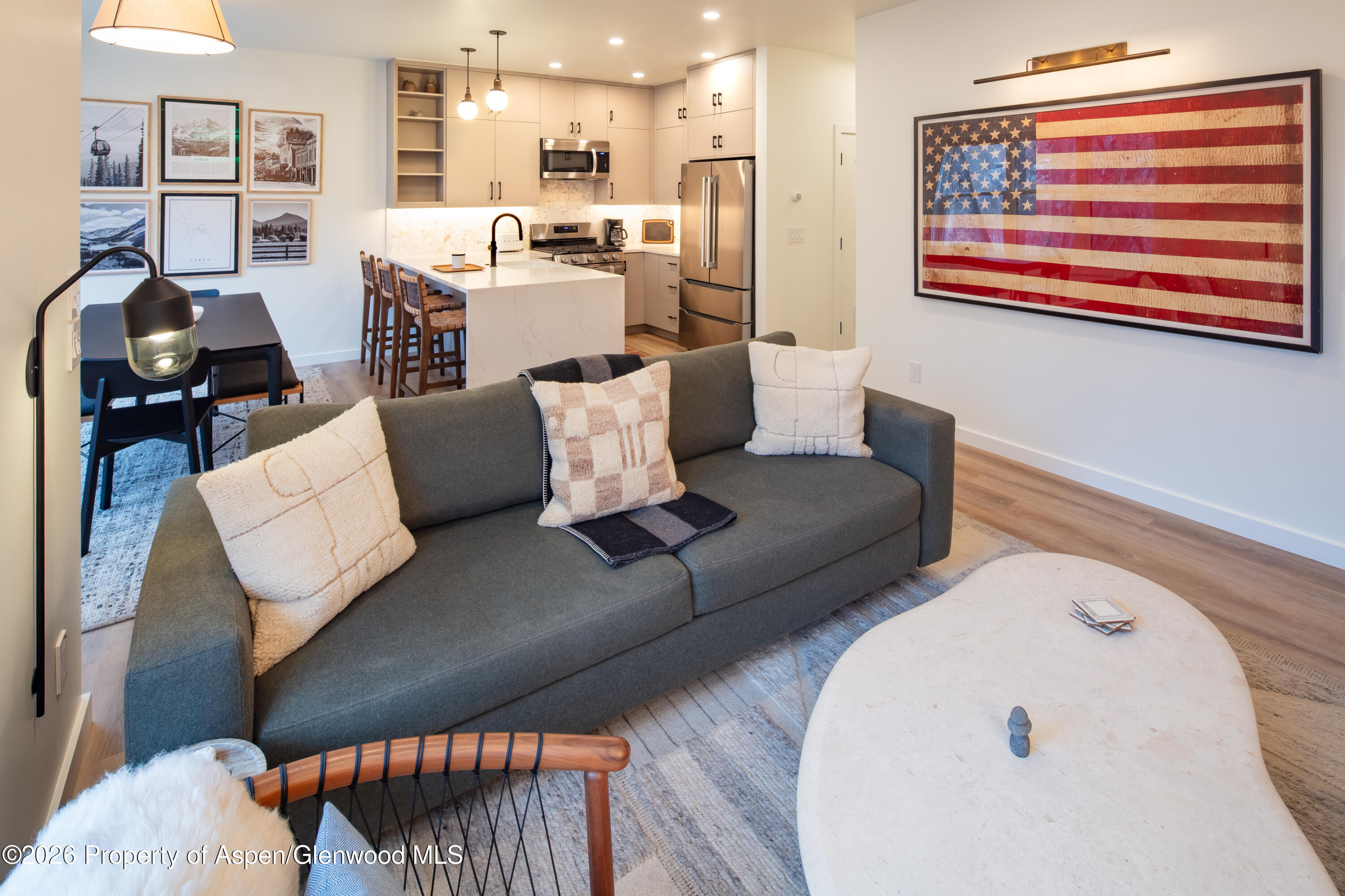 855 Gold Rivers Court, Unit 10D Basalt, CO 81621 - Photo 3 of 16 Living and Kitchen2