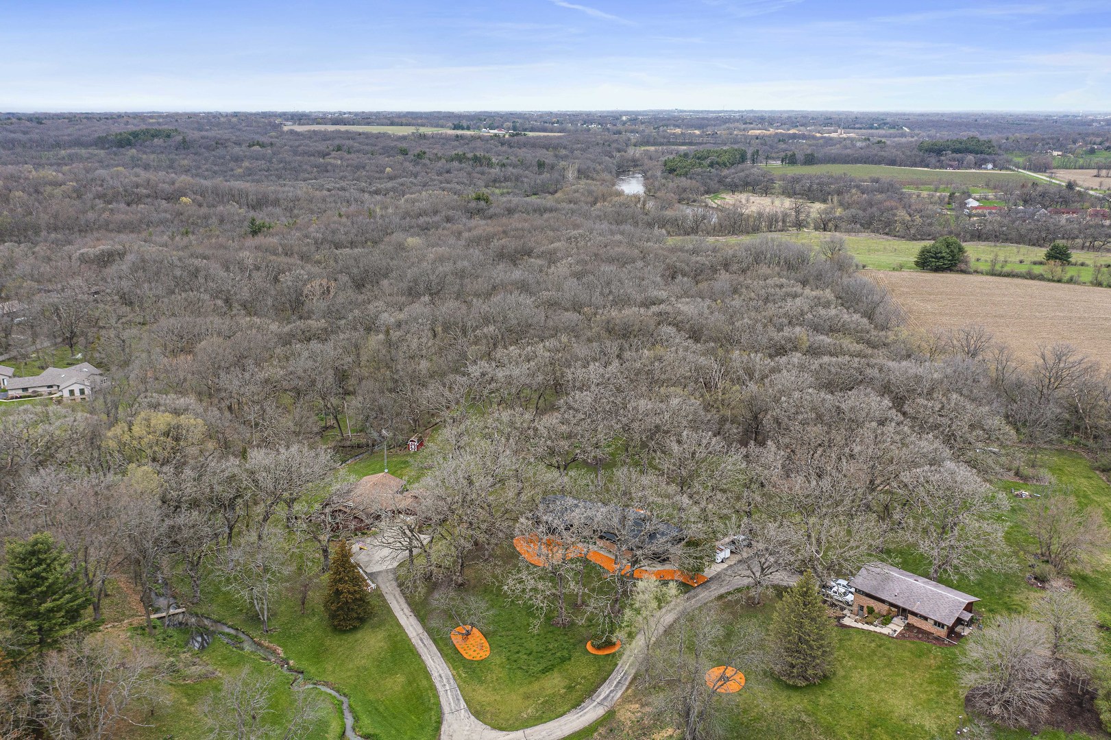 5812 Rotary Road Cherry Valley, IL 61016 - Photo 27 of 28 an aerial view of a house with a yard