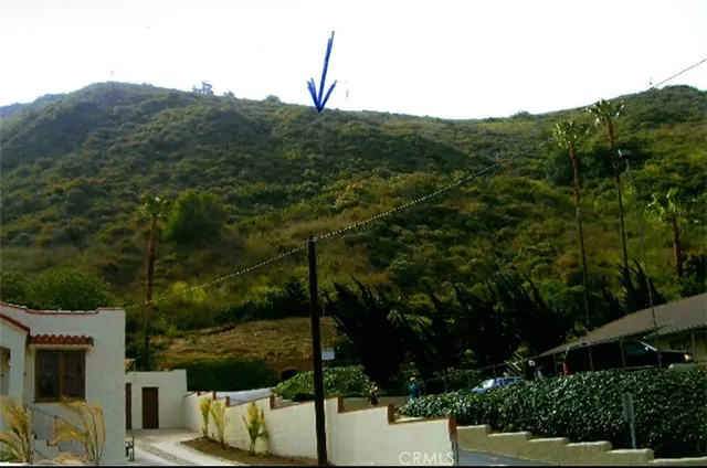 a view of a mountain with a tree in the background