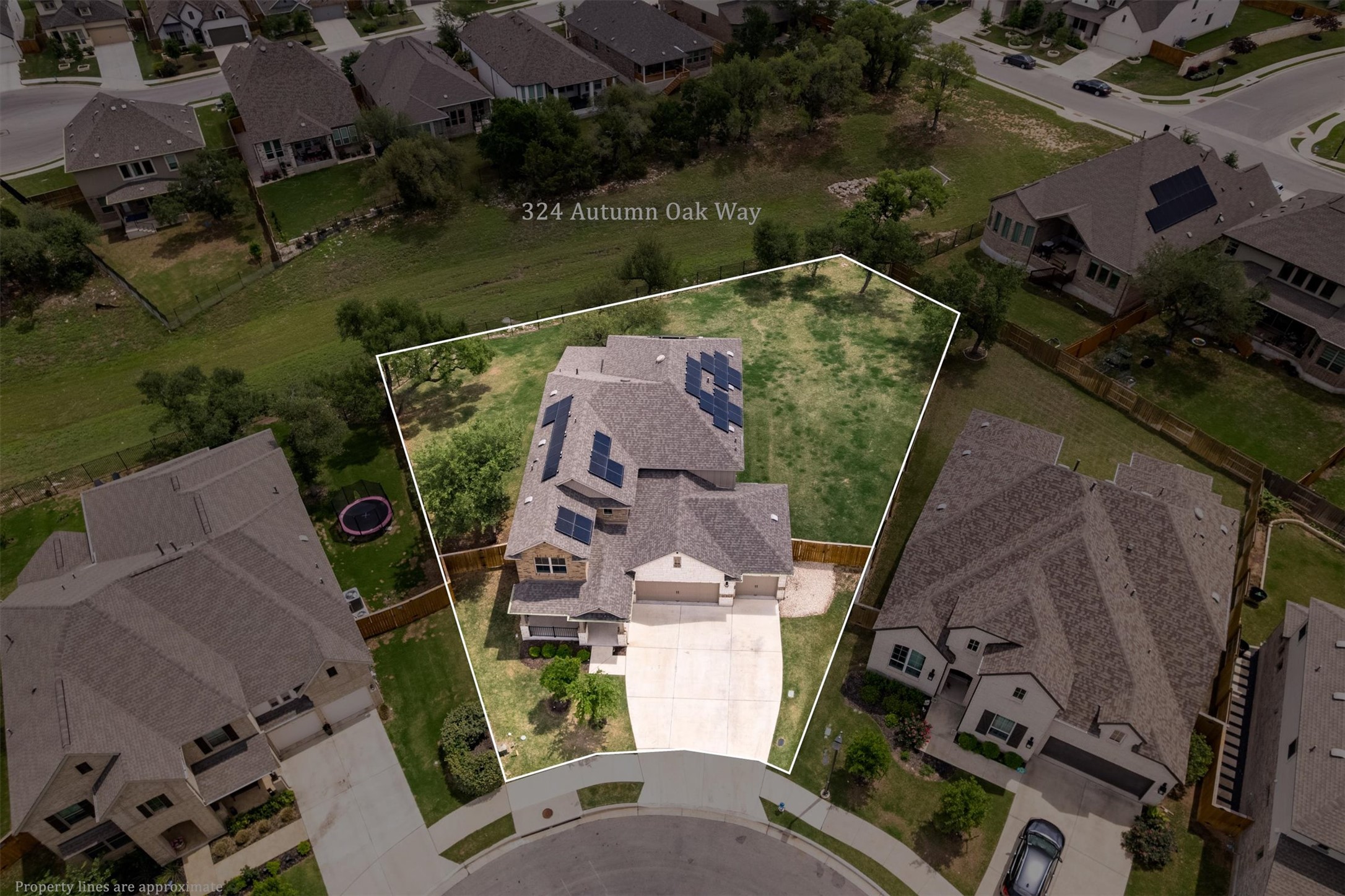 324 Autumn Oak Way Georgetown, TX 78628 - Photo 37 of 40 an aerial view of a house with outdoor space and a lake view