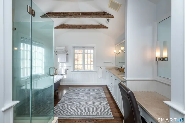 a large living room with a couch