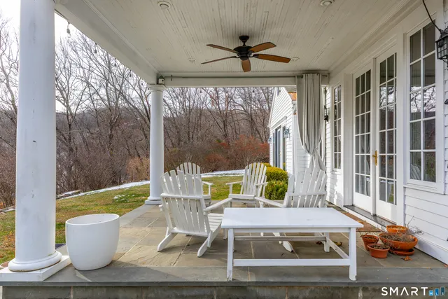 a living room with a couch and a table