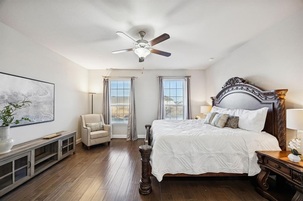 6333 Hall Road Frisco, TX 75034 - Photo 13 of 36 Large primary bedroom can easily fit an entire bedroom set.
