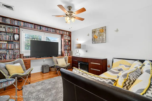 a living room with furniture