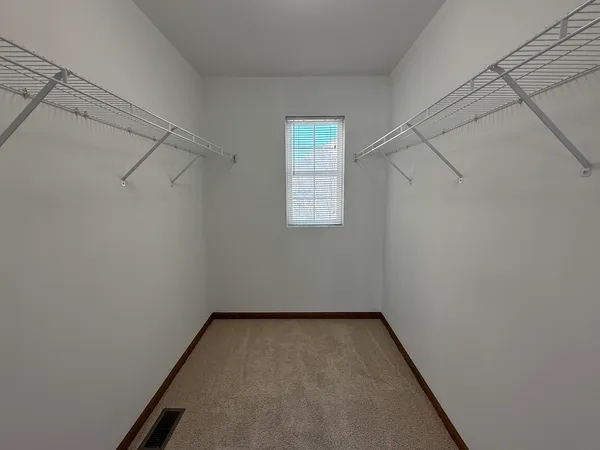 a view of a small space with a window