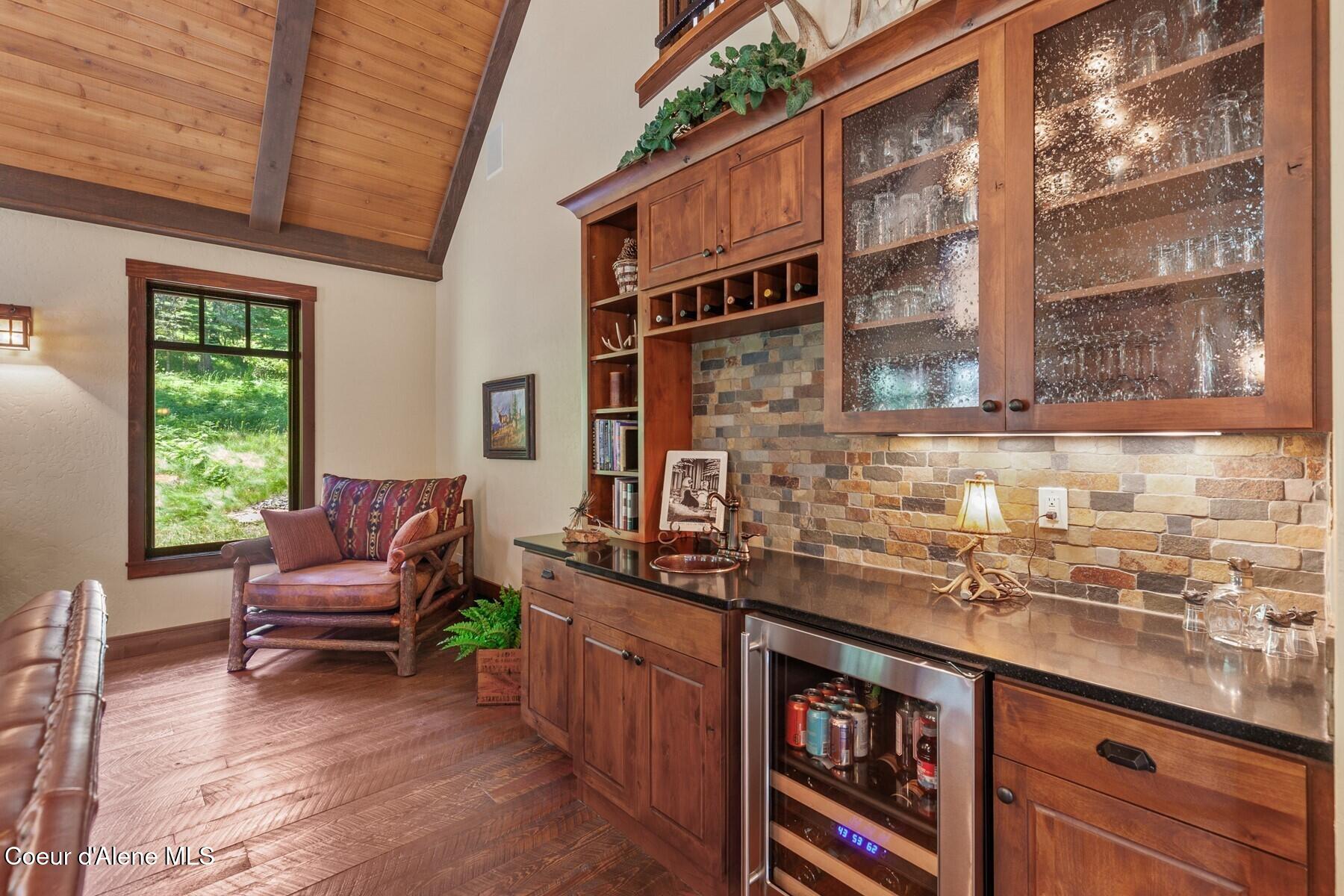 4456 East Eagles Mere Road Harrison, ID 83833 - Photo 8 of 64 Knotty Alder Cabinets -The Bar