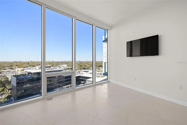a view of a balcony with an ocean view