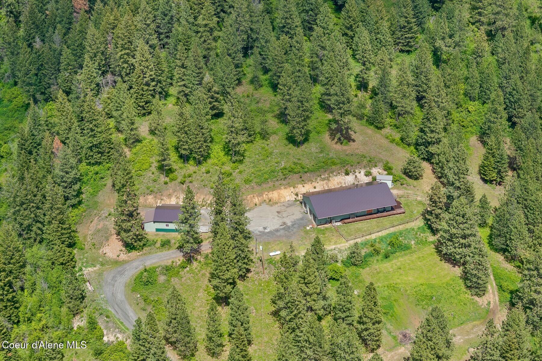16003 Benewah Creek Road St. Maries, ID 83861 - Photo 29 of 45 Aerial Outbuilding View